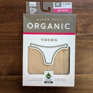 Pact Organic Cotton Thongs, Beige, 2-pack